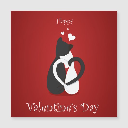 Niedlich Valentinstag Katzen Liebe Magnetkarte (Vorderseite)