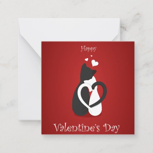 Niedlich Valentinstag Katzen Liebe Mitteilungskarte (Vorderseite)