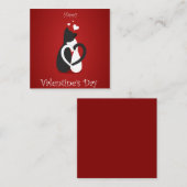 Niedlich Valentinstag Katzen Liebe Mitteilungskarte (Vorne/Hinten)