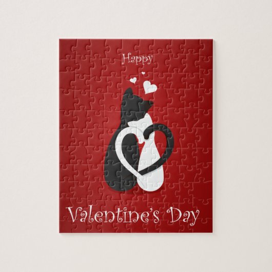 Niedlich Valentinstag Katzen Liebe Puzzle (Vertikal)