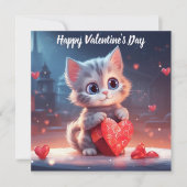 Niedlich Valentinstag Kitten Feiertagskarte (Vorderseite)