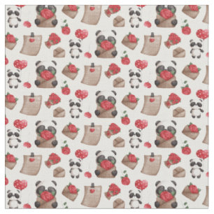 Niedlich Valentinstag Panda Bären Liebe Muster Stoff