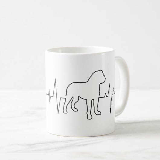 Niedlich Valentinstag Thema Heartbeat Hund Lover Kaffeetasse (VorderseiteRechts)
