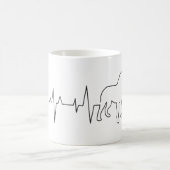 Niedlich Valentinstag Thema Heartbeat Hund Lover Kaffeetasse (Mittel)