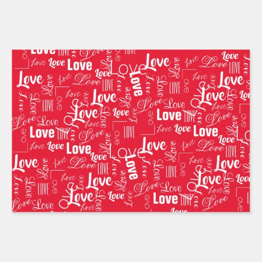 Niedlich Valentinstag Weißrosa Liebe Geschenkpapier Set (Vorderseite 2)