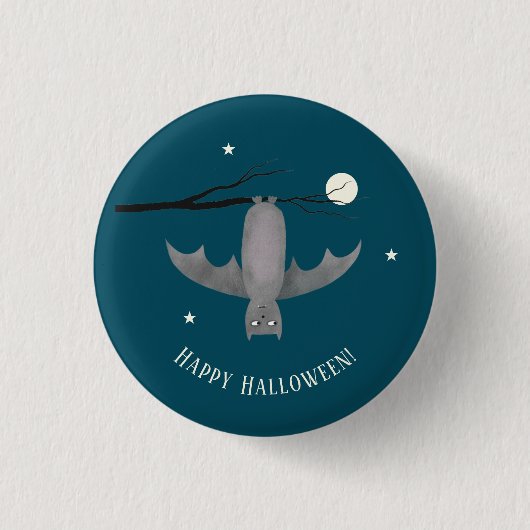 Niedlich Vampire Bat Halloween Button (Vorderseite)
