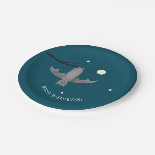 Niedlich Vampire Bat Halloween Pappteller (Schrägansicht)