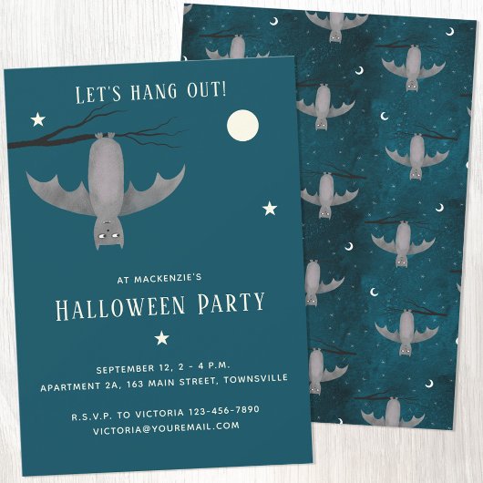 Niedlich Vampire Bat Halloween-Party Einladung