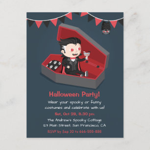 Niedlich Vampire Boy Halloween-Party Einladungen