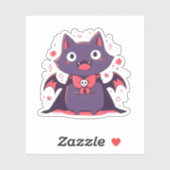 Niedlich Vampire Cat Aufkleber (Blatt)