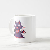 Niedlich Vampire Cat Kaffeetasse (Vorderseite Links)