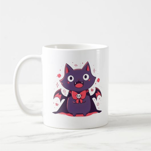Niedlich Vampire Cat Kaffeetasse (Links)