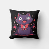 Niedlich Vampire Cat Kissen (Vorderseite)