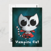 Niedlich Vampire Cat Postkarte (Vorne/Hinten)