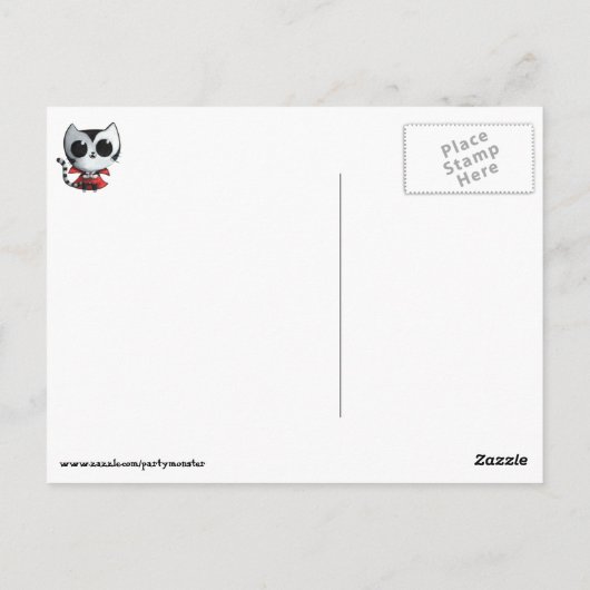 Niedlich Vampire Cat Postkarte (Rückseite)