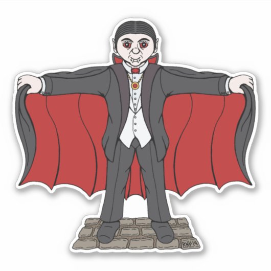 Niedlich Vampire/Dracula Aufkleber (Vorderseite)