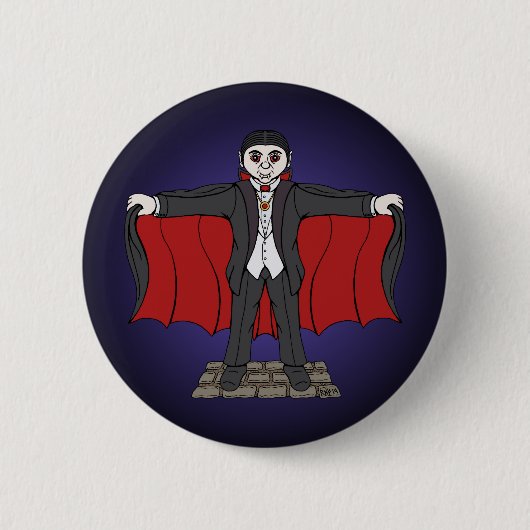 Niedlich Vampire/Dracula Button (Vorderseite)