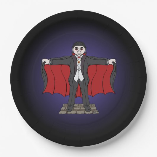 Niedlich Vampire/Dracula Pappteller (Vorderseite)