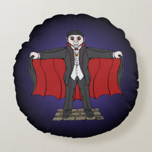 Niedlich Vampire/Dracula Rundes Kissen