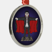 Niedlich Vampire/Dracula Silbernes Ornament (Rechts)