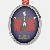 Niedlich Vampire/Dracula Silbernes Ornament (Links)