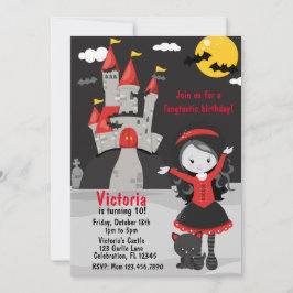 Niedlich Vampire Girl Halloween Kinder Spooky Einladung