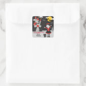 Niedlich Vampire Girl Halloween Kinder Spooky Quadratischer Aufkleber (Tasche)