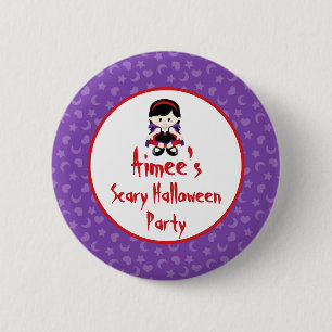 Niedlich Vampire Girl Halloween-Party Button