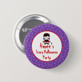 Niedlich Vampire Girl Halloween-Party Button (Vorne & Hinten)