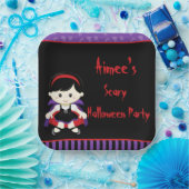 Niedlich Vampire Girl Halloween-Party Pappteller (Party)