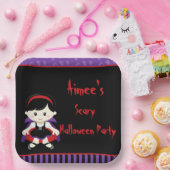 Niedlich Vampire Girl Halloween-Party Pappteller (Party)