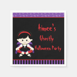 Niedlich Vampire Girl Halloween-Party Serviette
