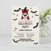 Niedlich Vampire Gnome Halloween Einladung (Stehend Vorderseite)