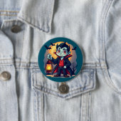 Niedlich Vampire mit Lantern Kawaii Halloween Button (Beispiel)