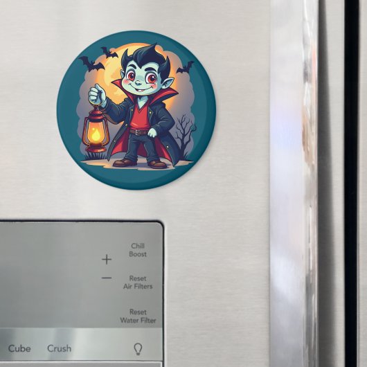 Niedlich Vampire mit Lantern Kawaii Halloween Magnet (In Situ (Kühlschrank))