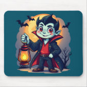 Niedlich Vampire mit Lantern Kawaii Halloween Mousepad (Vorne)