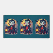 Niedlich Vampire mit Lantern Kawaii Halloween Schreibtischunterlage (Vorderseite)