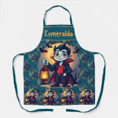 Niedlich Vampire mit Lantern Kawaii Halloween Schürze (Vorderseite)