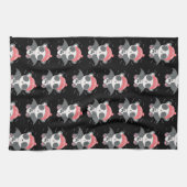Niedlich Vampire Panda Bats Ghost Black Halloween Geschirrtuch (Horizontal)