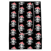 Niedlich Vampire Panda Bats Ghost Black Halloween Mittlere Geschenktüte (Rückseite)