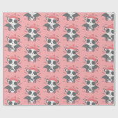 Niedlich Vampire Panda Bats Ghost Pink Halloween Geschenkpapier (Flach)