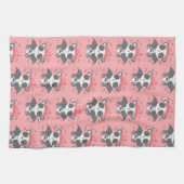 Niedlich Vampire Panda Bats Ghost Pink Halloween Geschirrtuch (Horizontal)