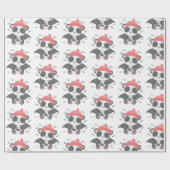 Niedlich Vampire Panda Bats Ghost White Halloween Geschenkpapier (Flach)