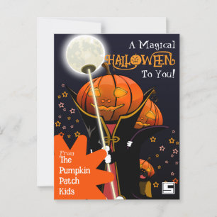 Niedlich Vampire Pumpkin Kids Halloween Design Postkarte