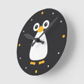 Niedlich Vector Penguin Runde Wanduhr (Winkel)