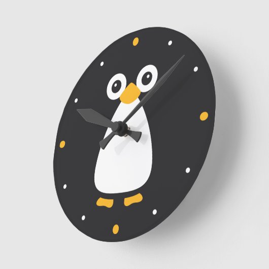 Niedlich Vector Penguin Runde Wanduhr (Winkel)