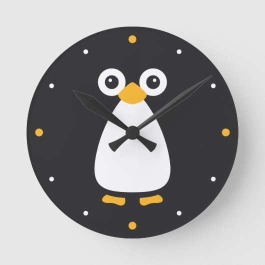 Niedlich Vector Penguin Runde Wanduhr (Vorderseite)