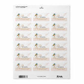 Niedlich Vector Pink Gold Chickadee Bird Herz Adressaufkleber (Vorne)