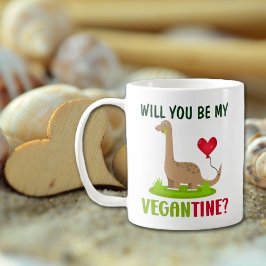 Niedlich Vegantine Dinosaurier, Valentinstag Kaffeetasse