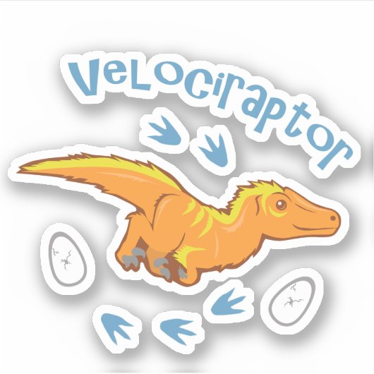 Niedlich Velociraptor Aufkleber (Vorderseite)